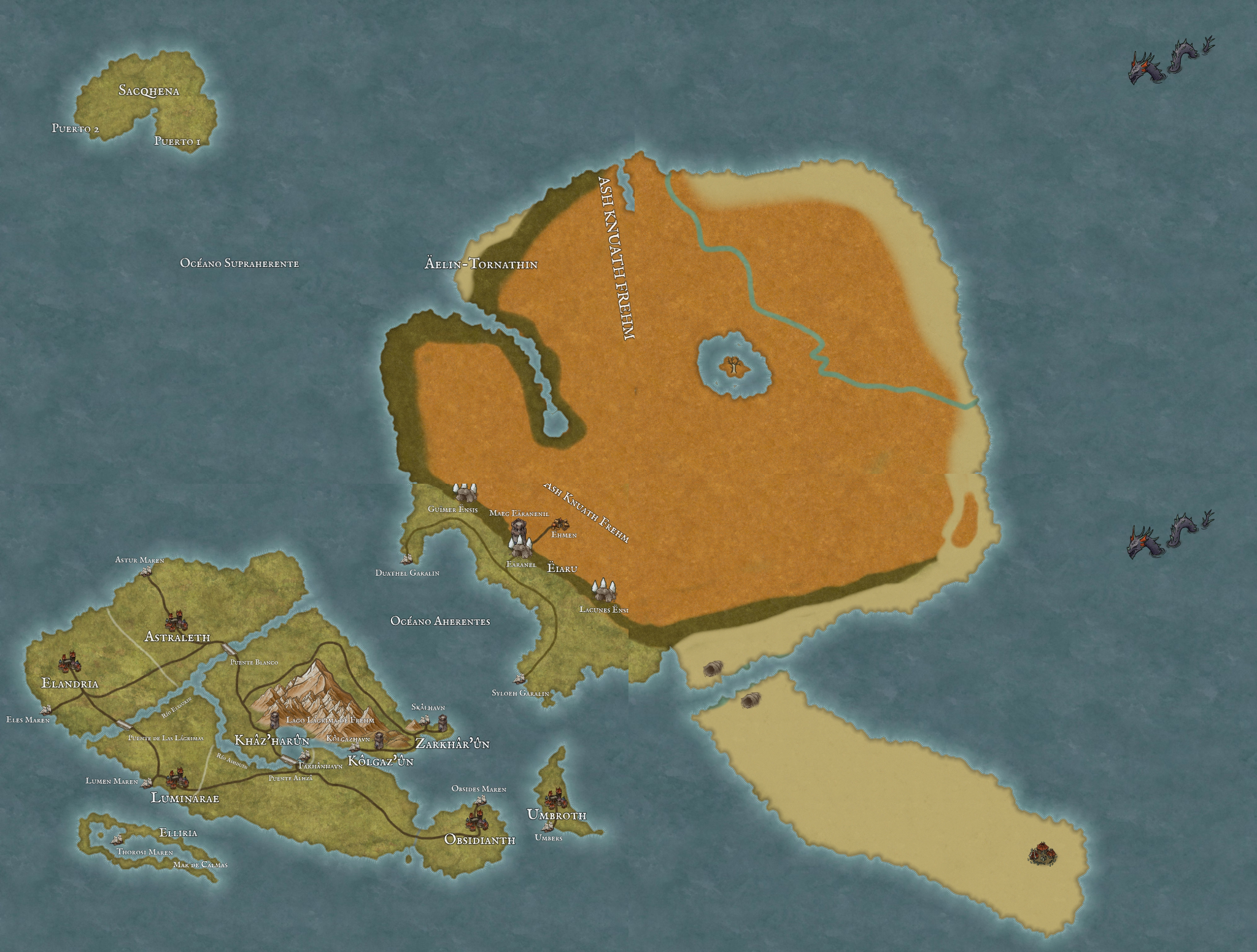 Mapa general de Aëthrenya